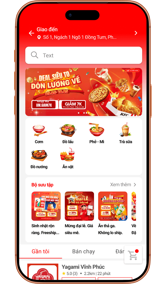 Giao diện ứng dụng GODI trên điện thoại