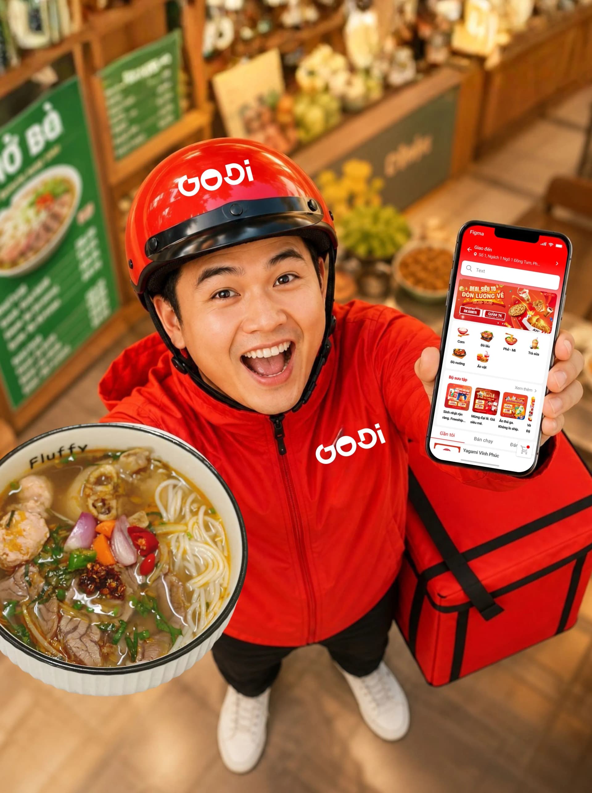 Bàn ăn tươi ngon sẵn sàng cho GoFood giao tận nơi