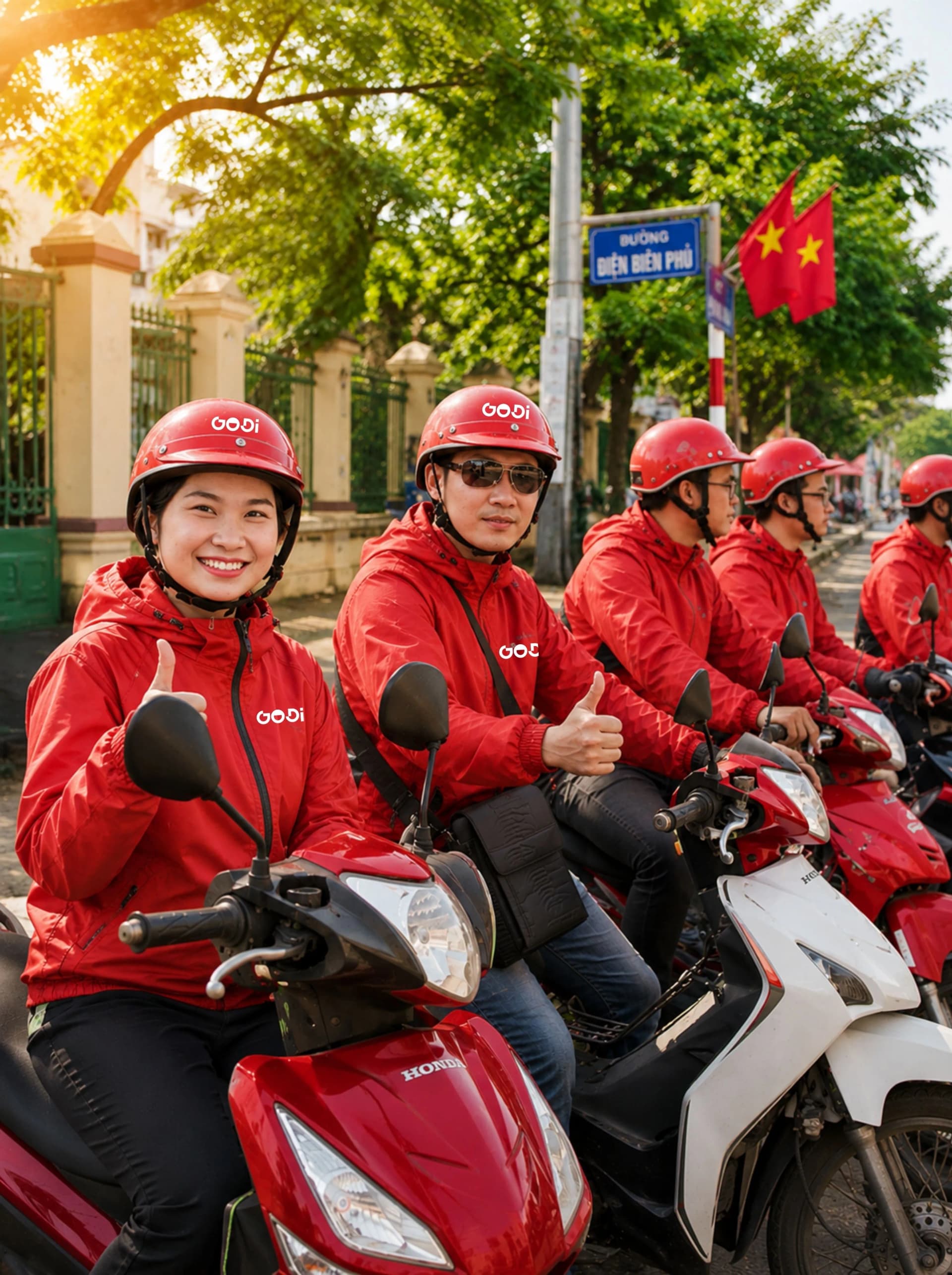 Tài xế GODI mỉm cười trong xe